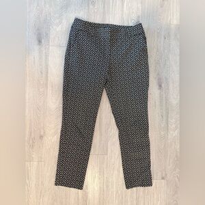 LOFT Black and White Geometric Ponte Pants